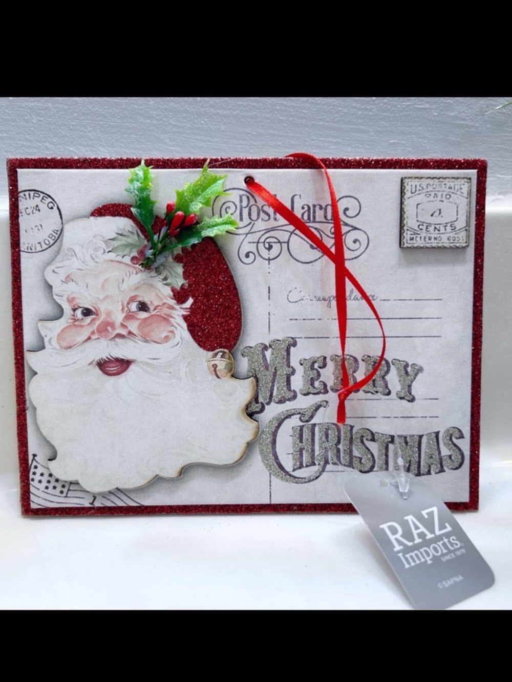 RAZ Imports Vintage Santa Christmas Ornament
